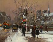 Quai de Montebello, in Winter - 爱德华·科尔特斯